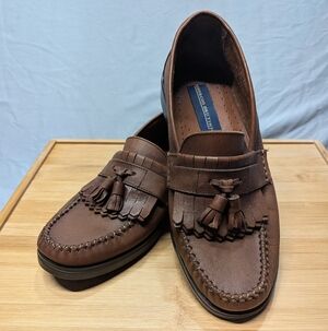 Giorgio Berutini Princeton Brown Leather Tassel Loafer Sz 8.5M